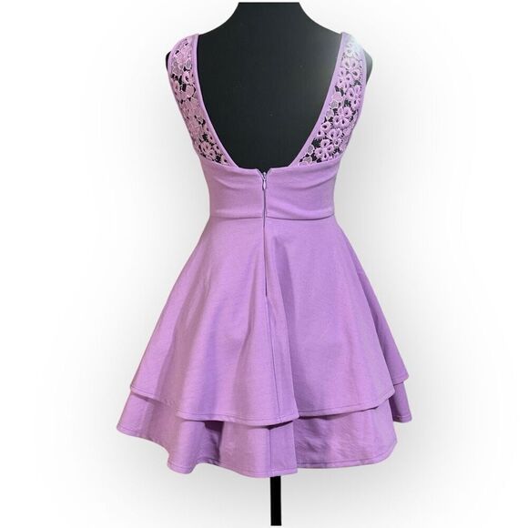 NWOT City Triangles Womens Lavender Two-Tiered Mini Dress Size XS Juniors - Picture 3 of 6